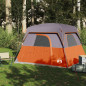 Tente de camping de cabine 4 personnes orange imperméable