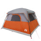 Tente de camping de cabine 4 personnes orange imperméable