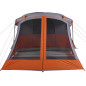 Tente de camping avec porche 4 personnes orange imperméable