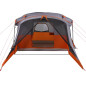 Tente de camping avec porche 4 personnes orange imperméable