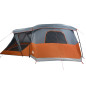 Tente de camping avec porche 4 personnes orange imperméable