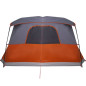 Tente de camping avec porche 4 personnes orange imperméable