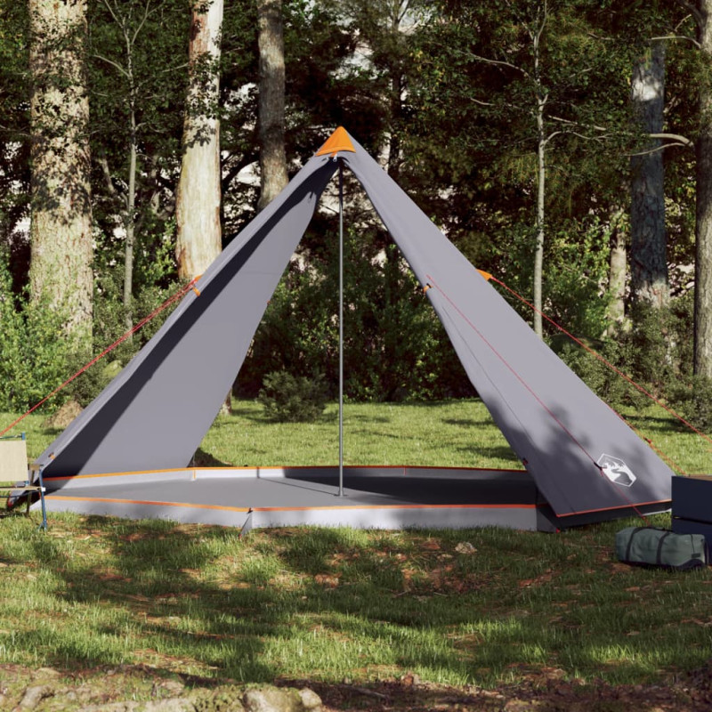 Tente familiale tipi 8 personnes gris et orange imperméable