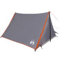 Tente de camping 2 personnes gris et orange imperméable