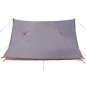 Tente de camping 2 personnes gris et orange imperméable