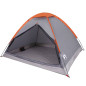 Tente de camping à dôme 4 personnes gris et orange imperméable