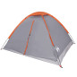 Tente de camping à dôme 4 personnes gris et orange imperméable