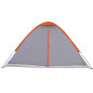 Tente de camping à dôme 4 personnes gris et orange imperméable