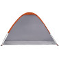 Tente de camping à dôme 4 personnes gris et orange imperméable