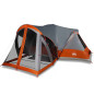 Tente familiale tipi 8 personnes gris et orange imperméable