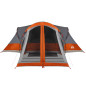 Tente familiale tipi 8 personnes gris et orange imperméable