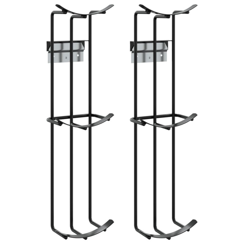 Support de gobelet de saut de baril 2 pcs noir acier