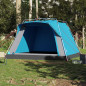 Tente de camping cabine 4 personnes bleu libération rapide