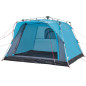 Tente de camping cabine 4 personnes bleu libération rapide