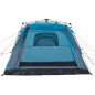 Tente de camping cabine 4 personnes bleu libération rapide