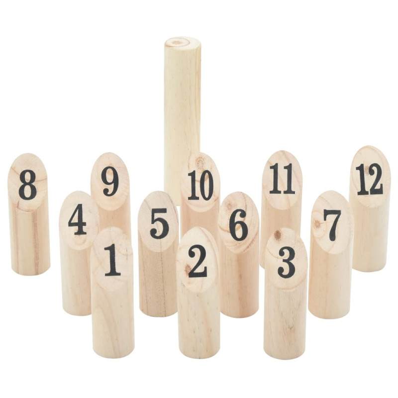 Ensemble de jeu Number Kubb 13 pcs sac de transport pin massif