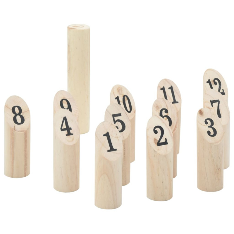 Ensemble de jeu Number Kubb 13 pcs sac de transport pin massif