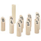 Ensemble de jeu Number Kubb 13 pcs sac de transport pin massif