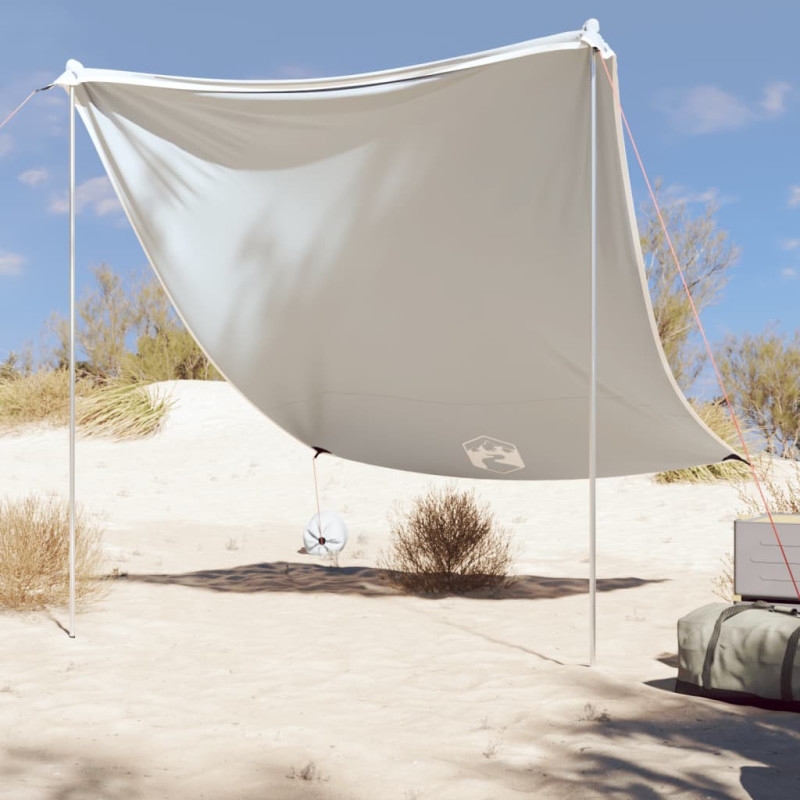 Auvent de plage avec ancres de sable gris 214x236 cm