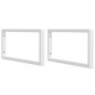 Supports d étagères pour lavabo 2 pcs blanc rectangulaire acier