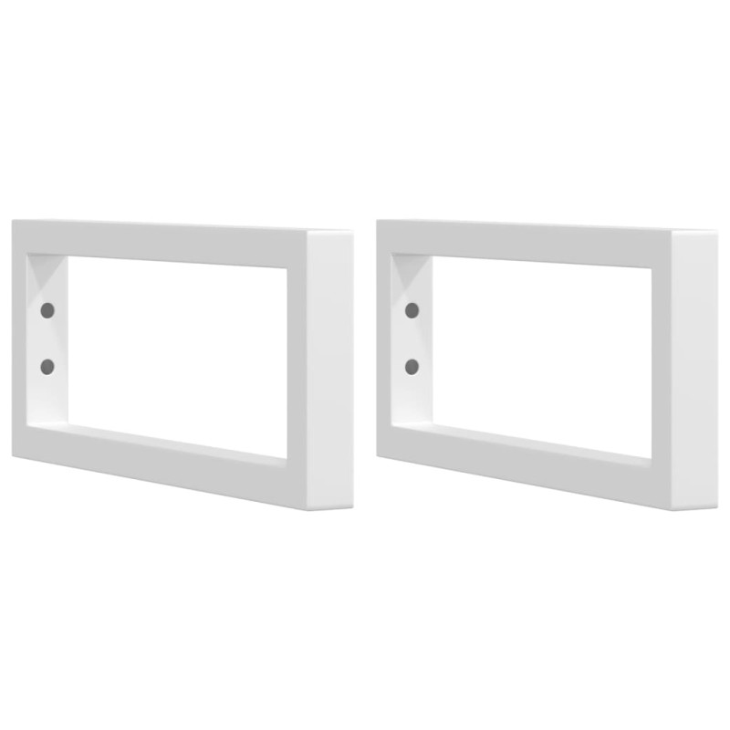 Supports d étagères pour lavabo 2 pcs blanc rectangulaire acier