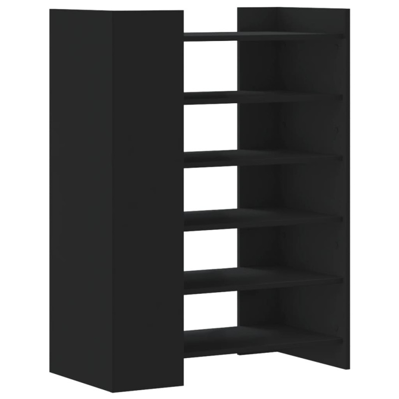 Armoire à chaussures noir 74,5x37,5x100 cm bois d ingénierie