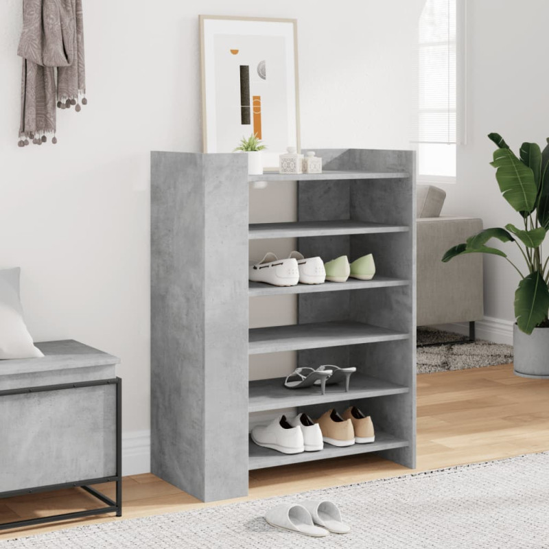 Armoire à chaussures gris béton 74,5x37,5x100 cm