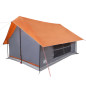 Tente de camping 5 personnes gris et orange imperméable