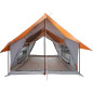 Tente de camping 5 personnes gris et orange imperméable