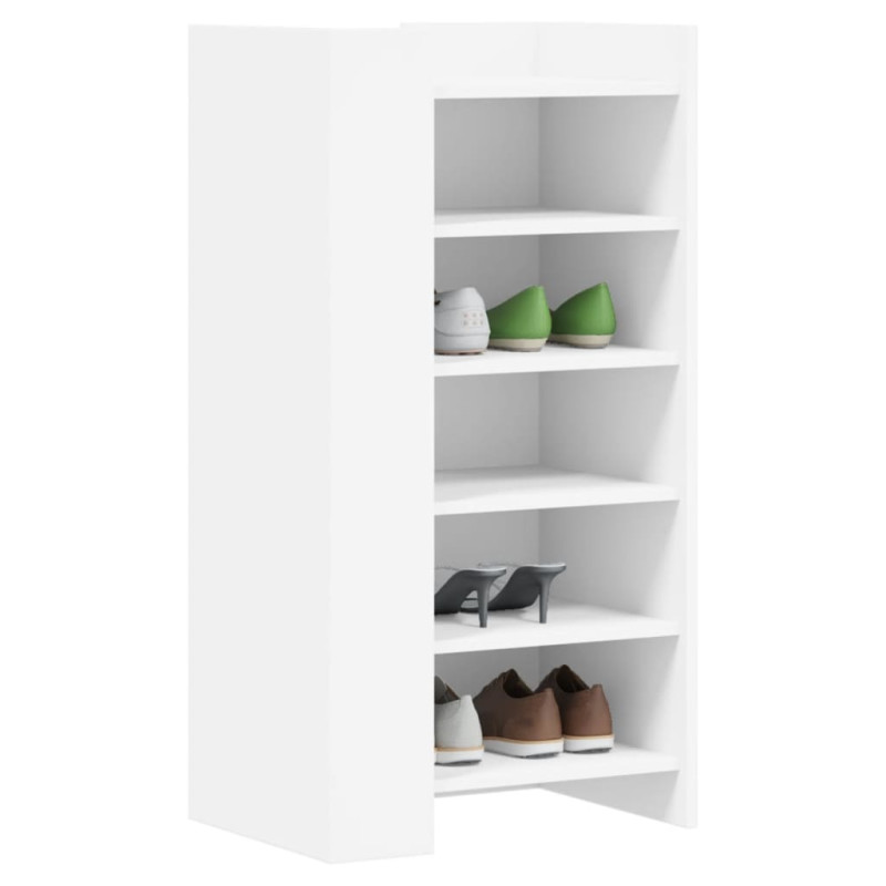 Armoire à chaussures blanc 52x37,5x100 cm bois d ingénierie