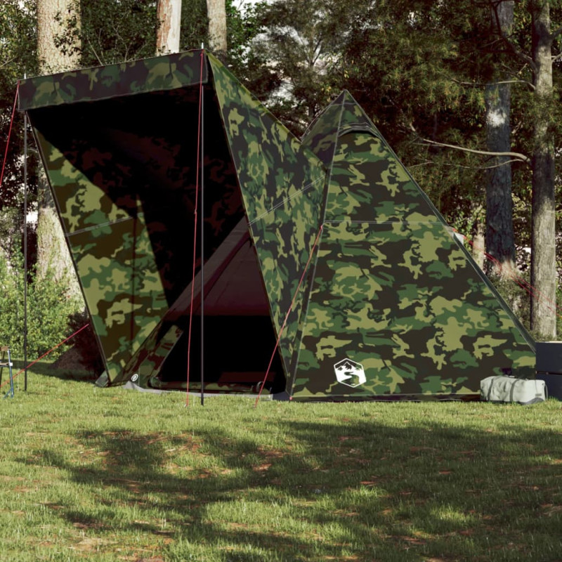 Tente familiale tipi 6 personnes camouflage imperméable