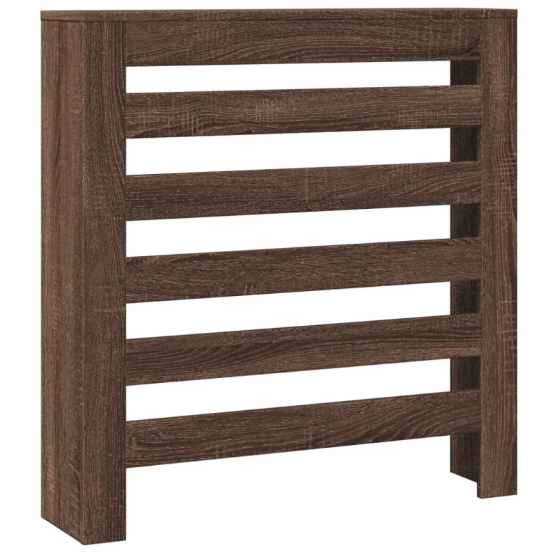 Cache radiateur chêne marron 78x20x82 cm bois d ingénierie