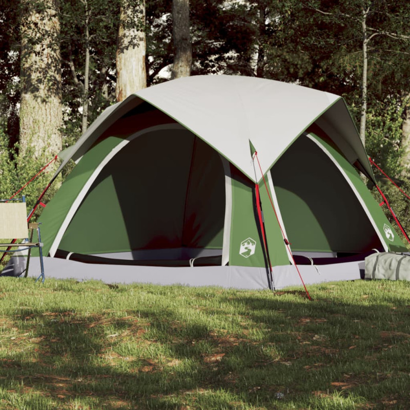 Tente de camping de cabine 4 personnes vert imperméable