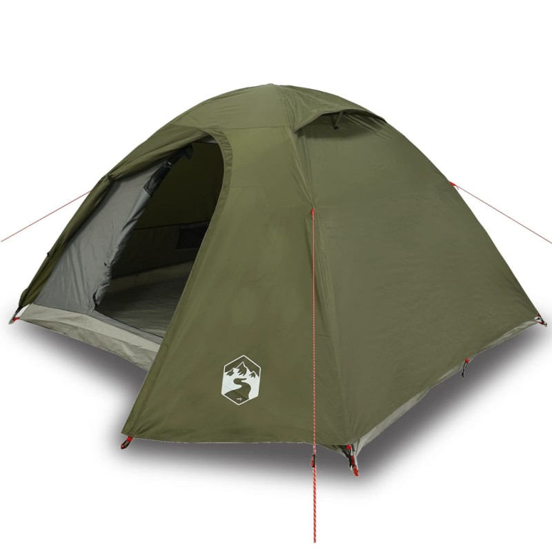 Tente de camping à dôme 4 personnes vert olive imperméable