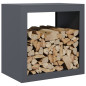 Portant de bois de chauffage anthracite 60x40x60 cm acier