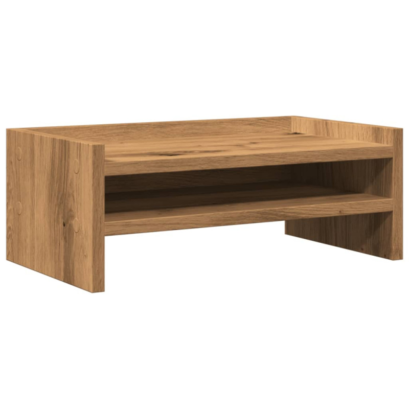 Support de moniteur chêne artisanal 42x24x16 cm bois ingénierie