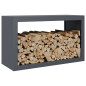 Portant de bois de chauffage anthracite 100x40x60 cm acier