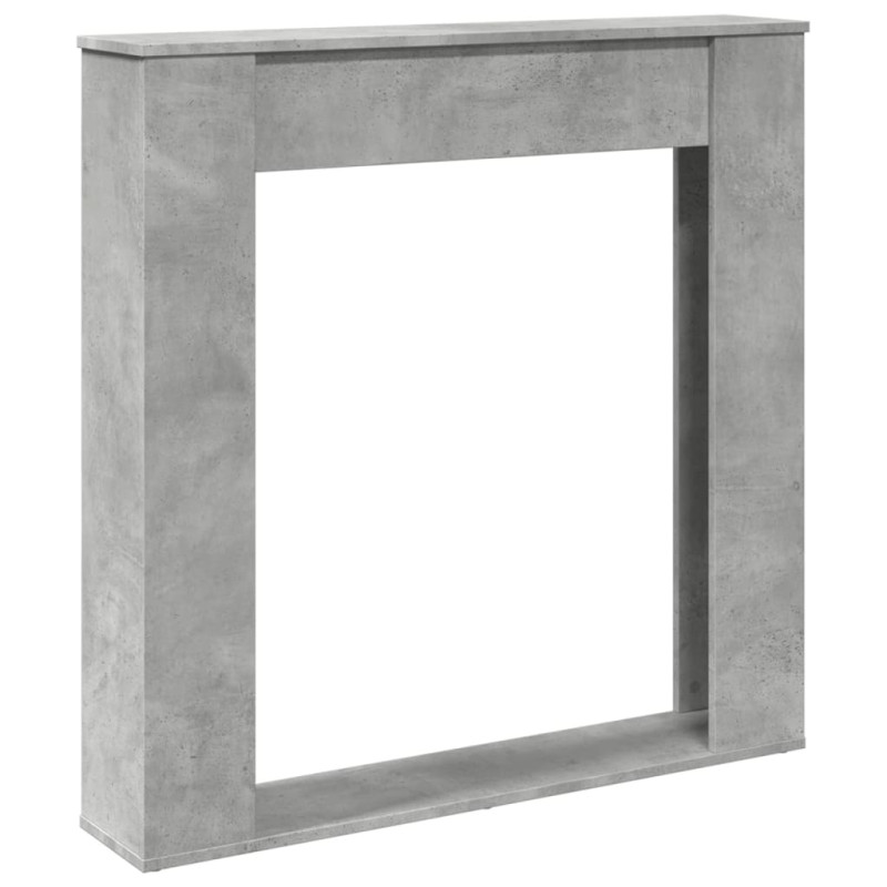 Cadre de cheminée gris béton 100x20x100 cm bois d ingénierie