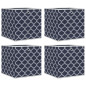 Boîtes de rangement pliables 4pcs bleu 32x32x32cm tissu intissé