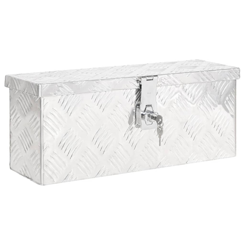 Boîte de rangement Argenté 50x15x20,5 cm Aluminium