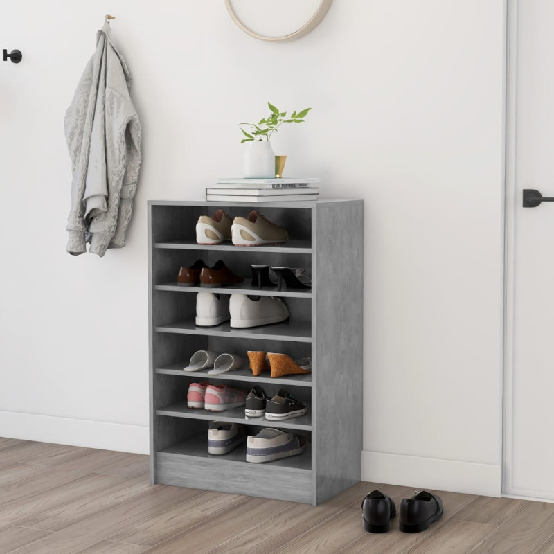 Armoire à chaussures Gris béton 60x35x92 cm Bois d’ingénierie