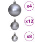 Boules de Noël 100 pcs gris 3 4 6 cm