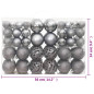 Boules de Noël 100 pcs gris 3 4 6 cm