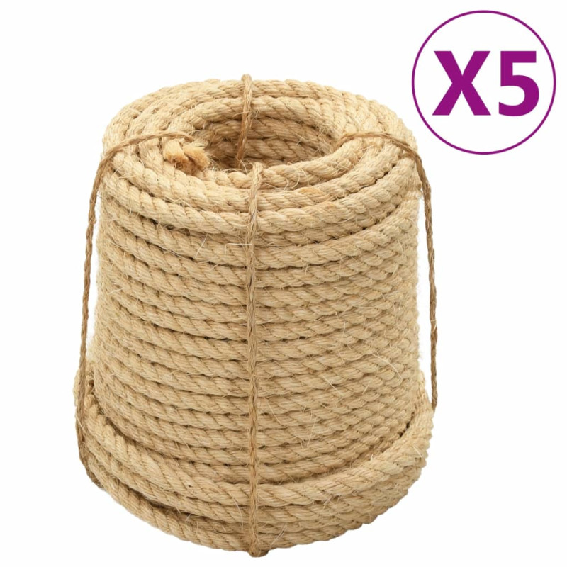 Cordes en sisal 5 pcs 16 mm 100 m