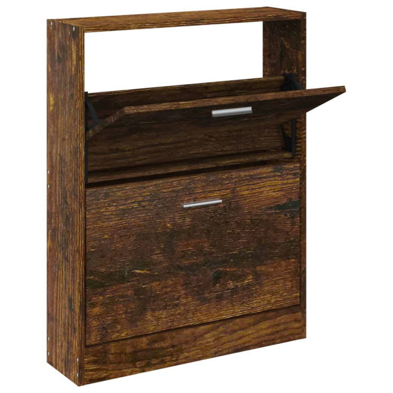 Armoire à chaussures Chêne fumé 59x17x81 cm Bois d ingénierie