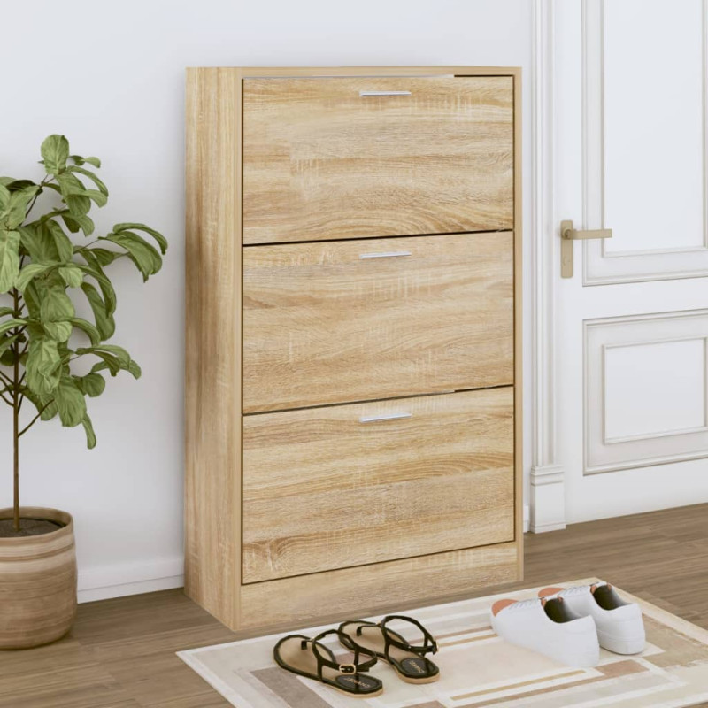 Armoire à chaussures Chêne sonoma 63x24x103cm Bois d ingénierie