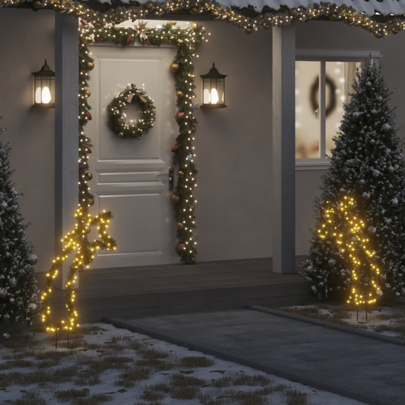 Décoration lumineuse météore de Noël avec piquets 115 LED 89 cm