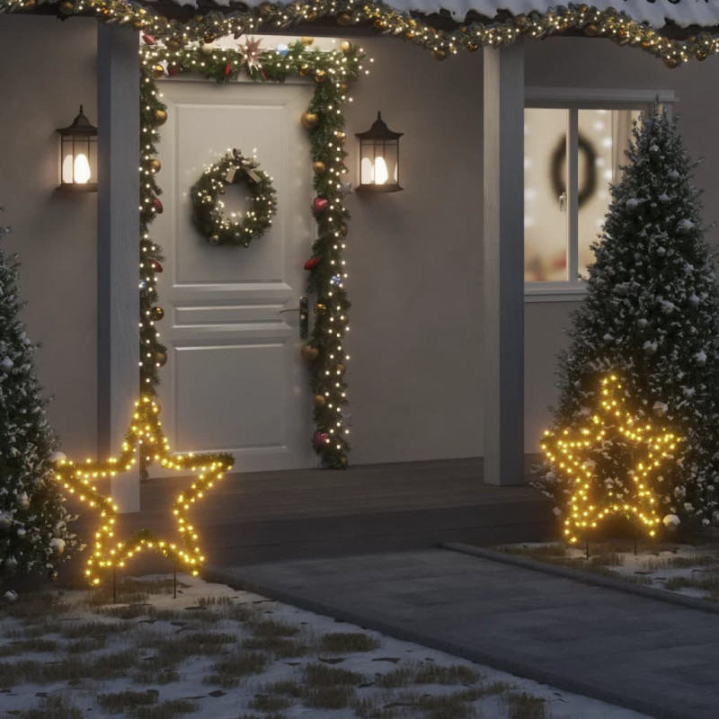 Décoration lumineuse étoile de Noël avec piquets 115 LED 85 cm