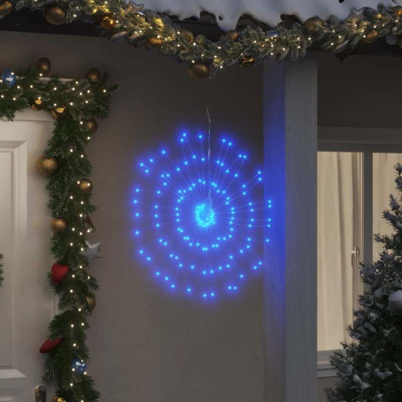 Étoile rayonnante de Noël 140 LED 2 pcs bleu 17 cm