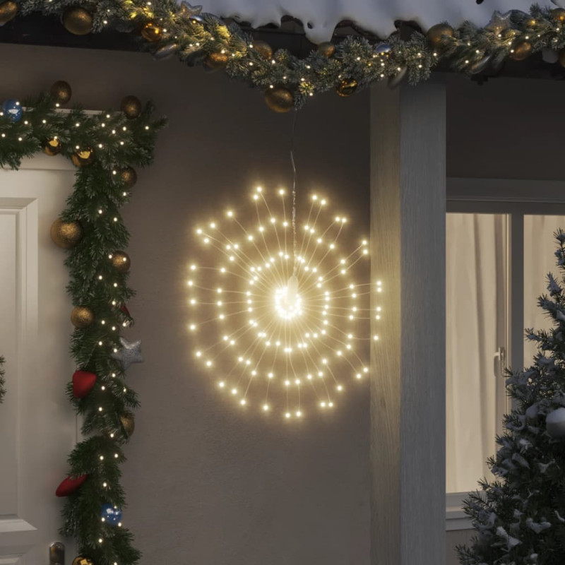 Étoile rayonnante de Noël 140 LED blanc chaud 17 cm